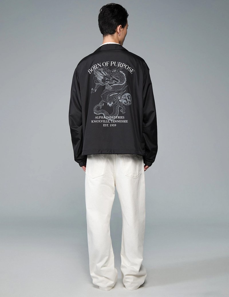 HAMPTON RELAXED FIT COACHES DRAGON JACKET