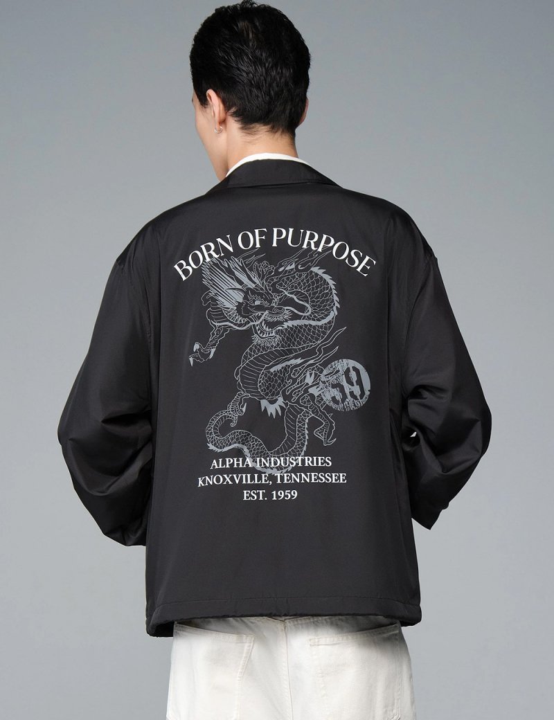 HAMPTON RELAXED FIT COACHES DRAGON JACKET