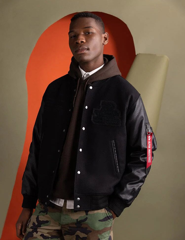 Стильная куртка бомбер FAUX LEATHER MA-1 VARSITY BOMBER