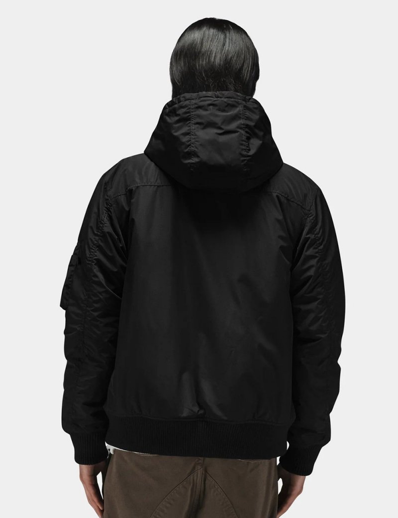HOODED RIB FLIGHT JACKET