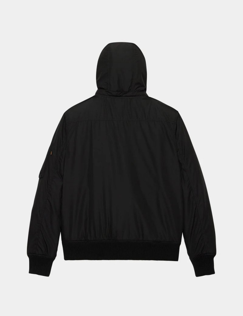 HOODED RIB FLIGHT JACKET