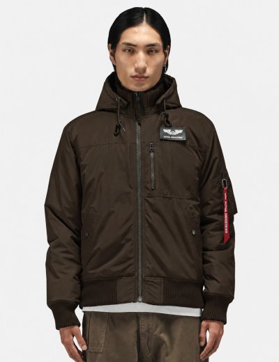 MA-1 HOODED RIB BOMBER JACKET