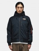 HOODED RIB FLIGHT JACKET