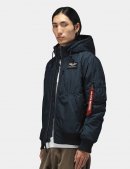 HOODED RIB FLIGHT JACKET