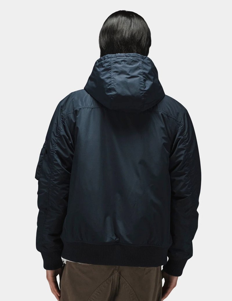 HOODED RIB FLIGHT JACKET