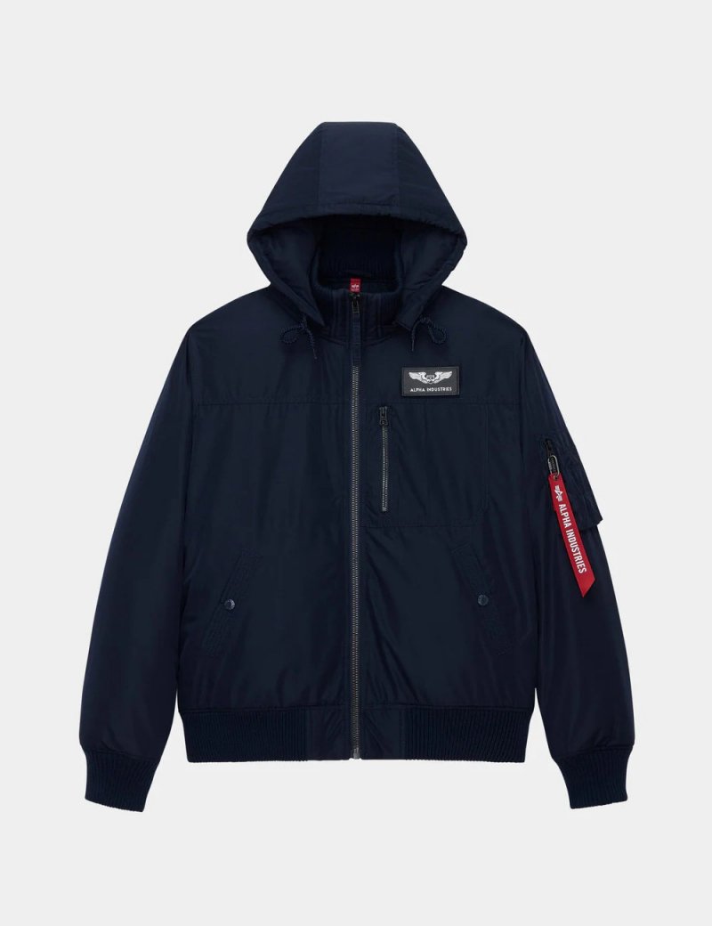 HOODED RIB FLIGHT JACKET