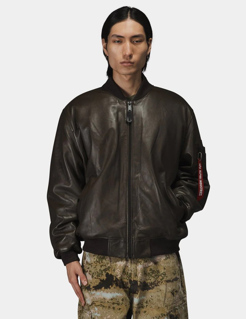 LEATHER MA-1 FLIGHT JACKET LEATHER MA-1 FLIGHT JACKET