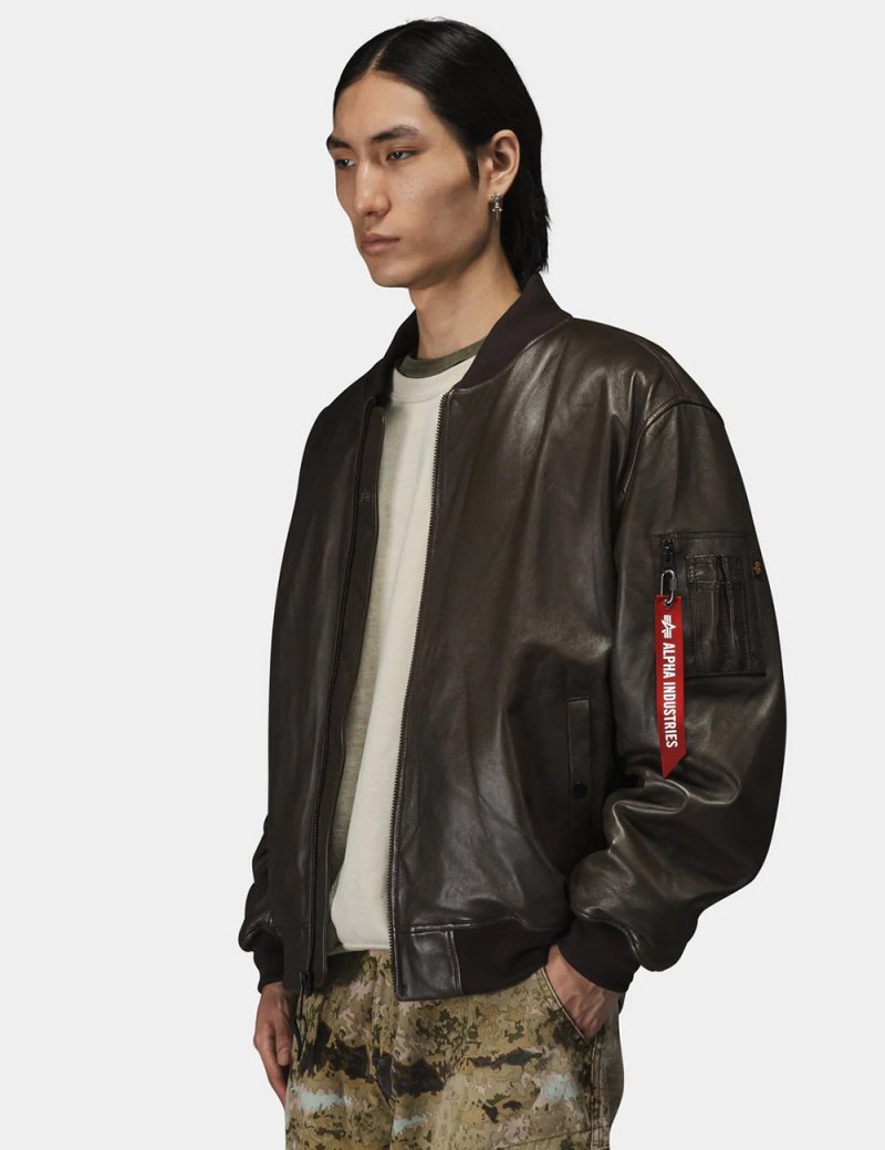 LEATHER MA-1 FLIGHT JACKET LEATHER MA-1 FLIGHT JACKET