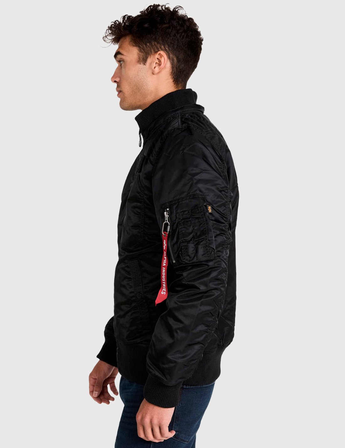 Бомбер MA1 HOODED RIB BOMBER JACKET Black Alpha Industries™ черного