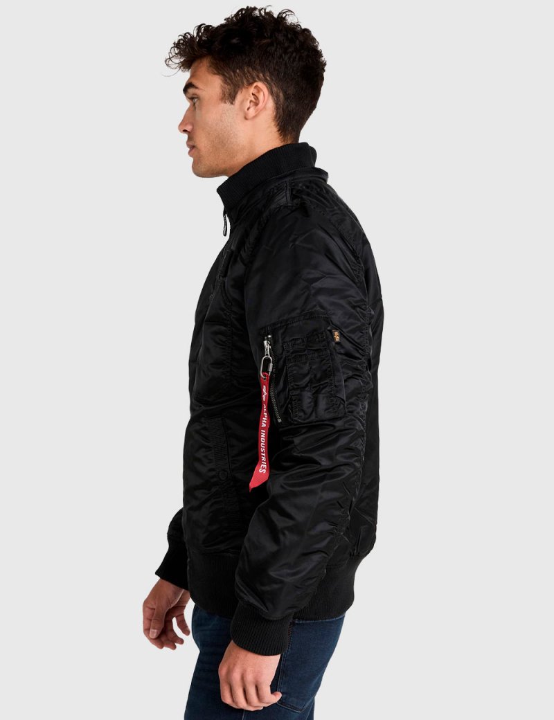 MA-1 HOODED RIB BOMBER JACKET / Black 