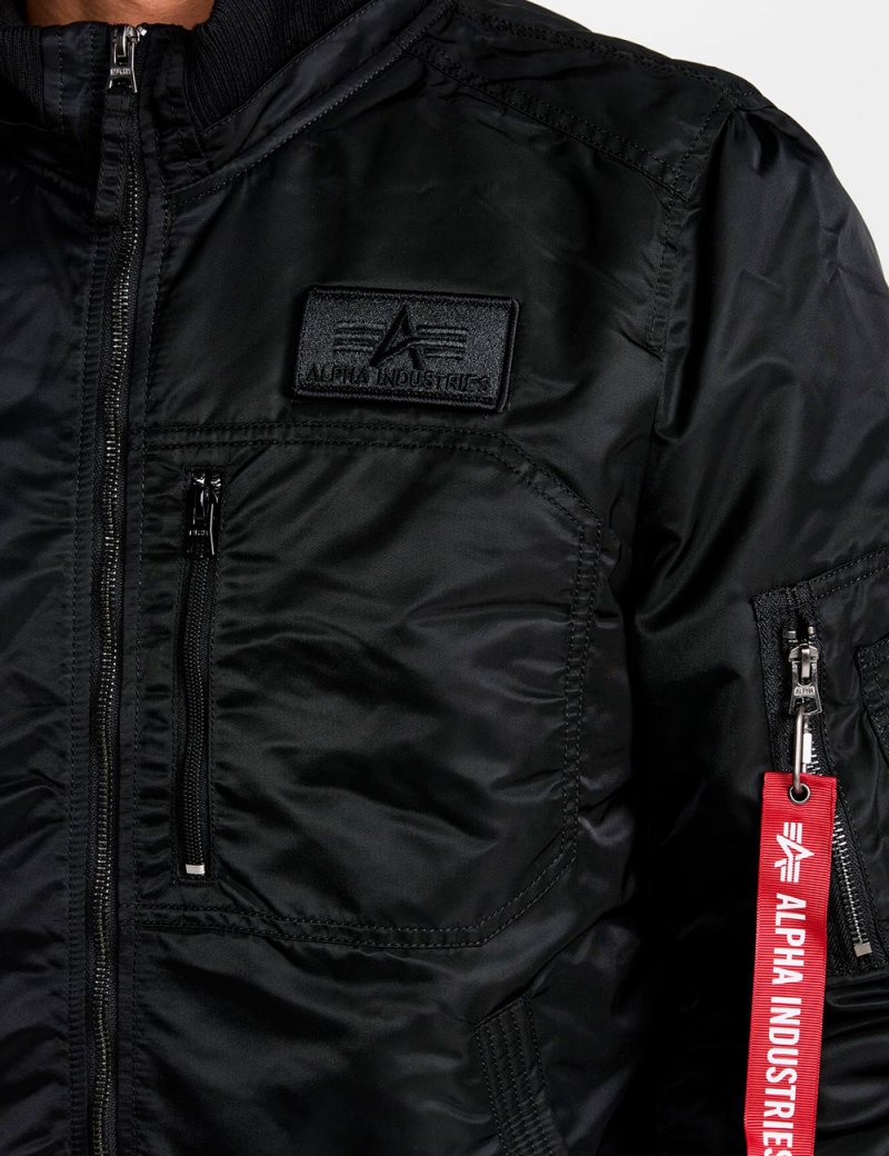 MA-1 HOODED RIB BOMBER JACKET / Black 