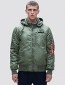 MA-1 HOODED RIB BOMBER JACKET / Sage MA-1 HOODED RIB BOMBER JACKET / Sage
