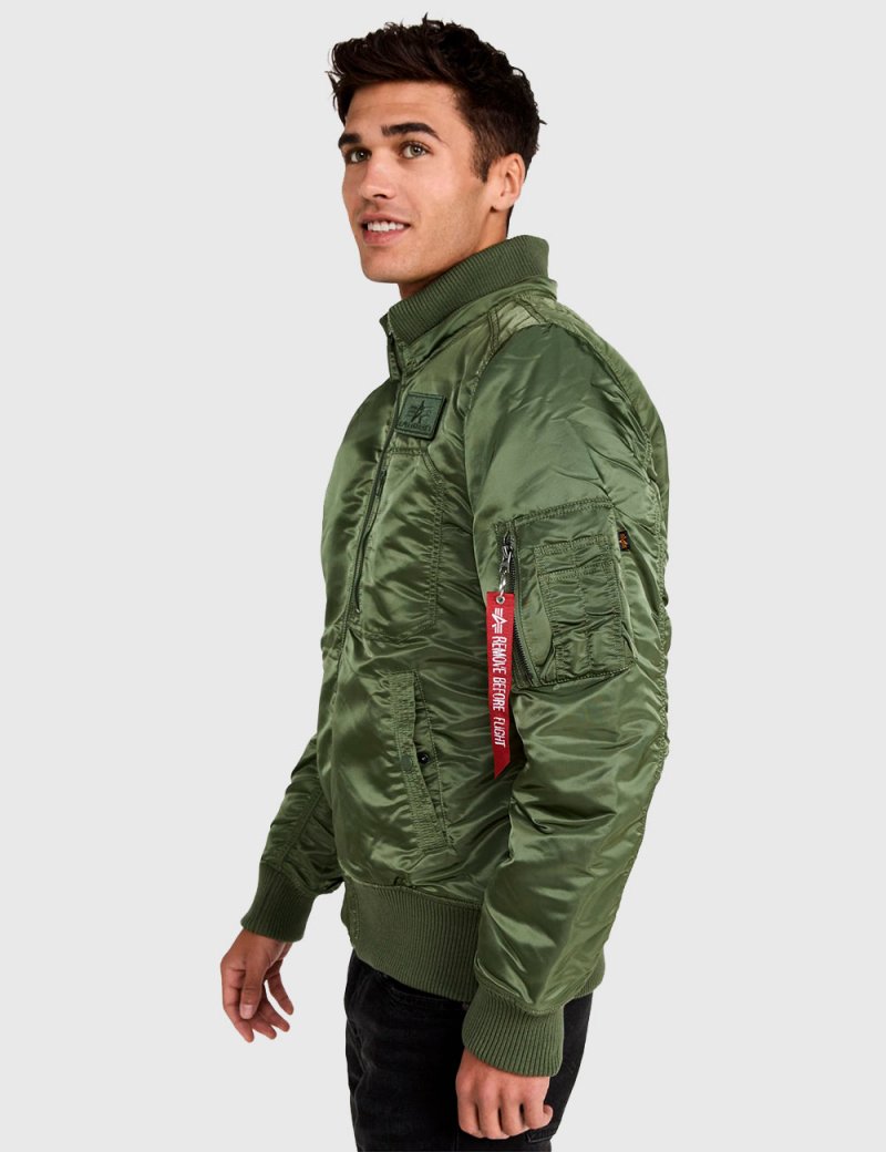 MA-1 HOODED RIB BOMBER JACKET / Sage