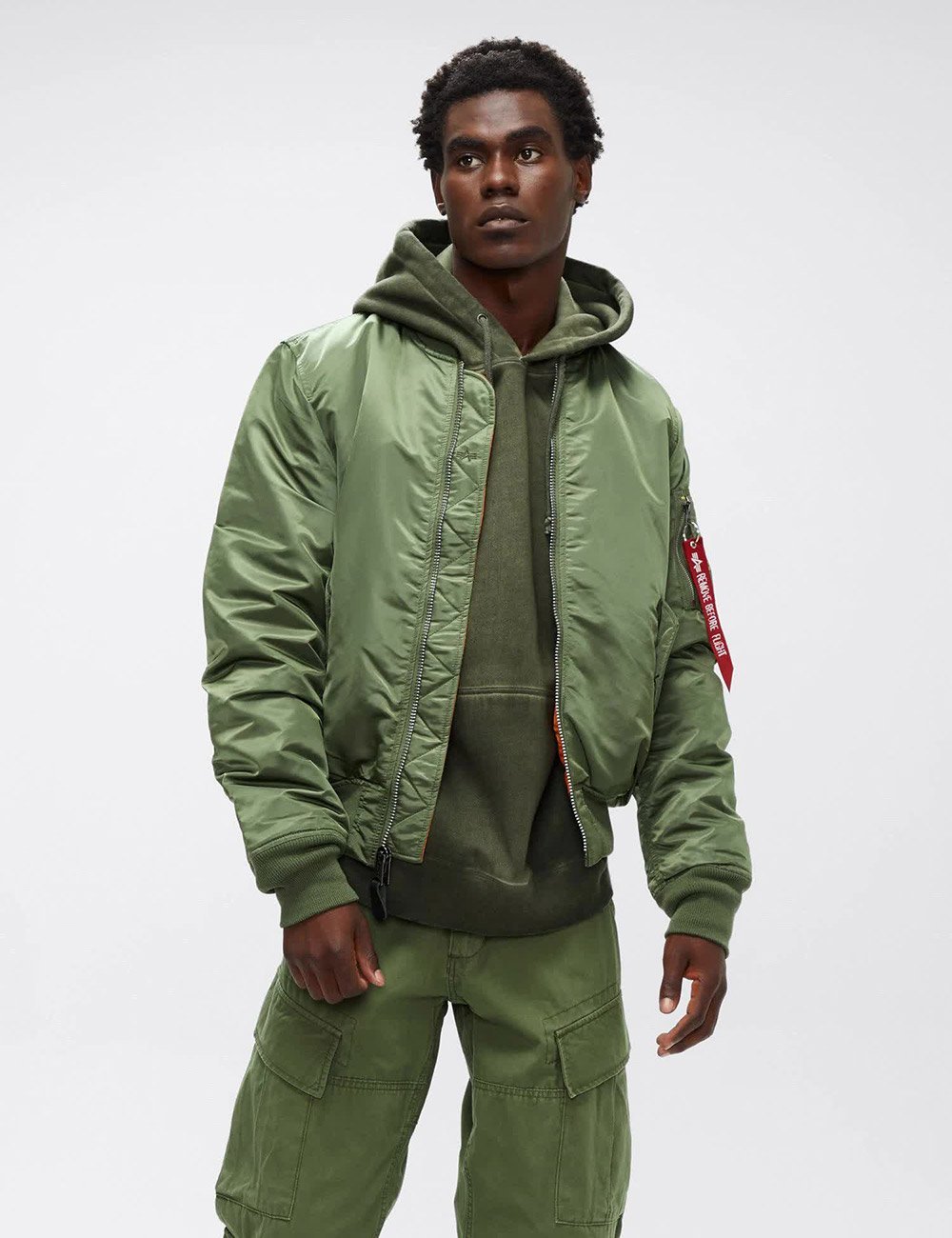 ALPHA INDUSTRIES MA-1 SLIM FIT SAGE L