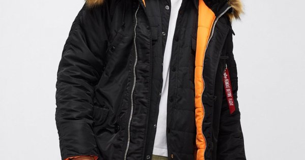 Alpha Industries™ PARKA N3B SLIM FIT Цвет Black Brown Fur, Черного