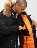 Зимова куртка PARKA N-3B SLIM FIT / Black Brown Fur