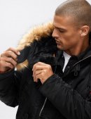 Зимняя куртка PARKA N-3B SLIM FIT / Black Brown Fur