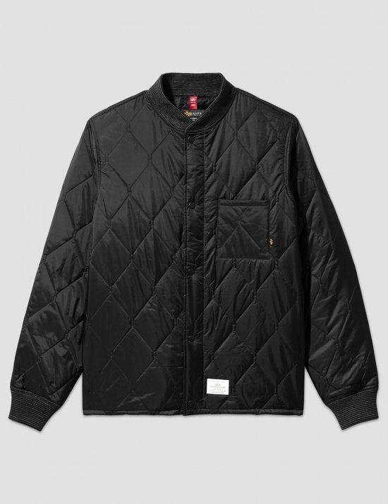 QUILTED UTILITY JACKET / Black