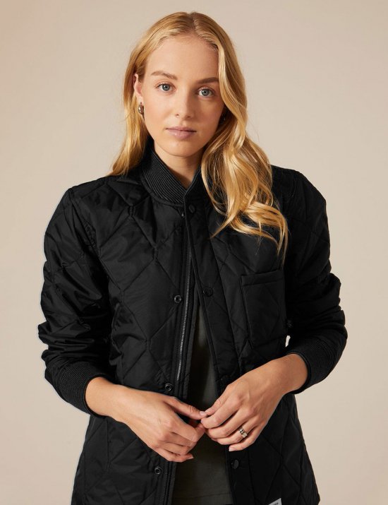 QUILTED UTILITY JACKET / Black