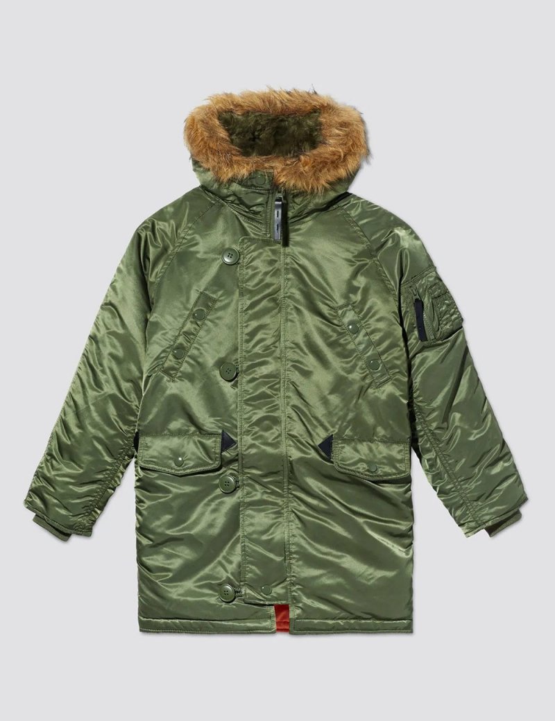 YOUTH N-3B PARKA / Sage-green