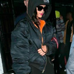 Rihanna leaving a club in London MA-1 Bomber Alpha industries